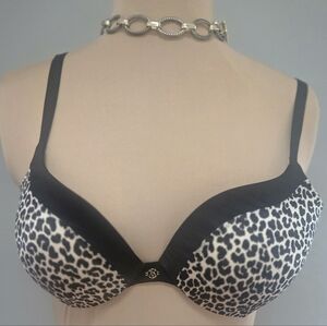 Victoria's Secret Leopard Print Push-Up Bra 34B Animal Print Sexy Lingerie